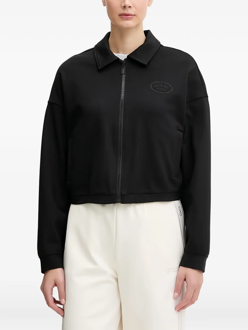 Guess Usa Zipped Sweatshirt In Black