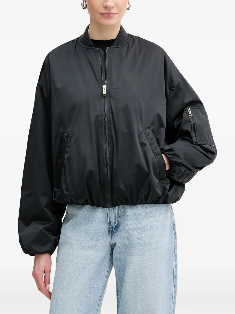 GUESS USA zip-up bomber jacket - Black