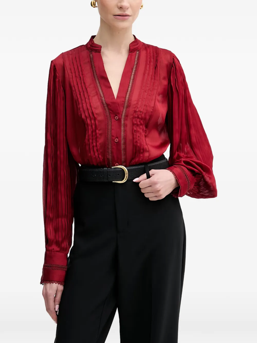 GUESS USA pleated-detail blouse - Rosso