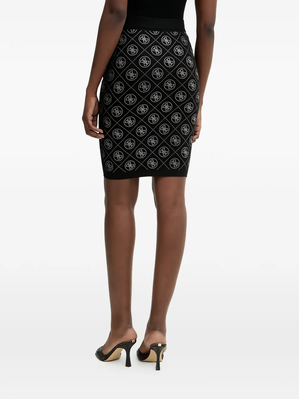 GUESS USA Rok verfraaid met logo Zwart