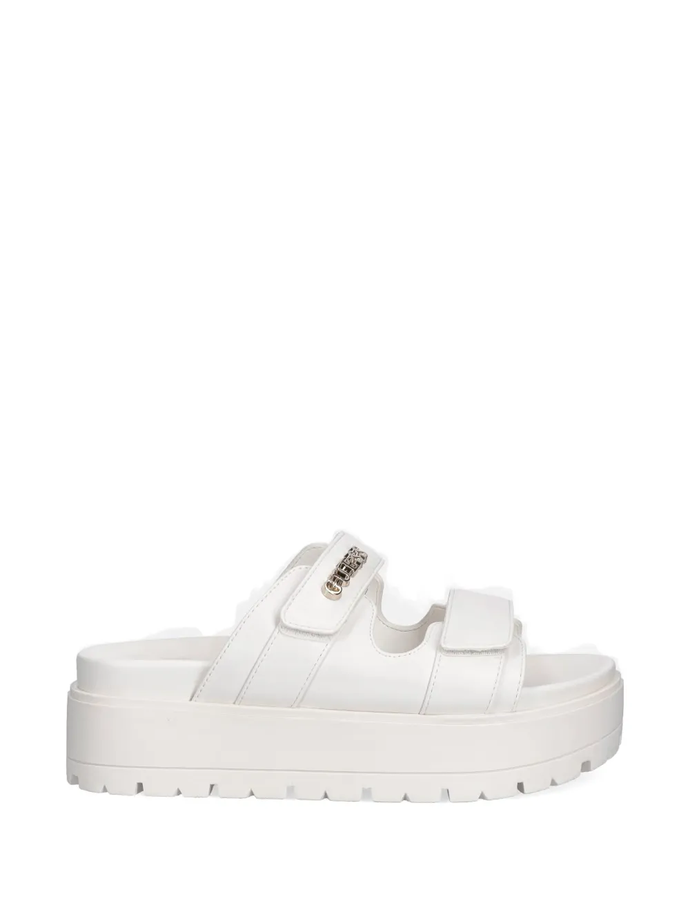 GUESS USA logo-plaque touch-strap slides Wit