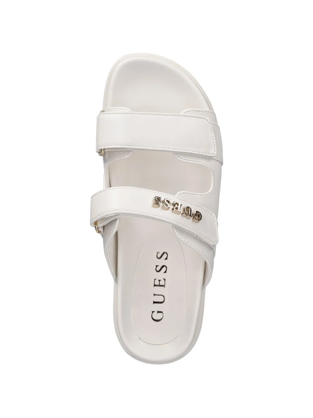 GUESS USA logo-plaque touch-strap slides Wit