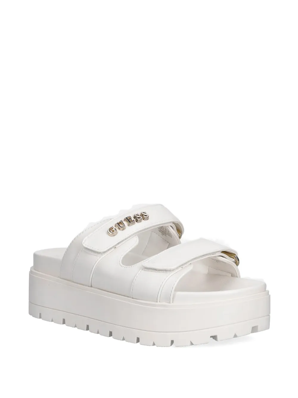 GUESS USA logo-plaque touch-strap slides Wit
