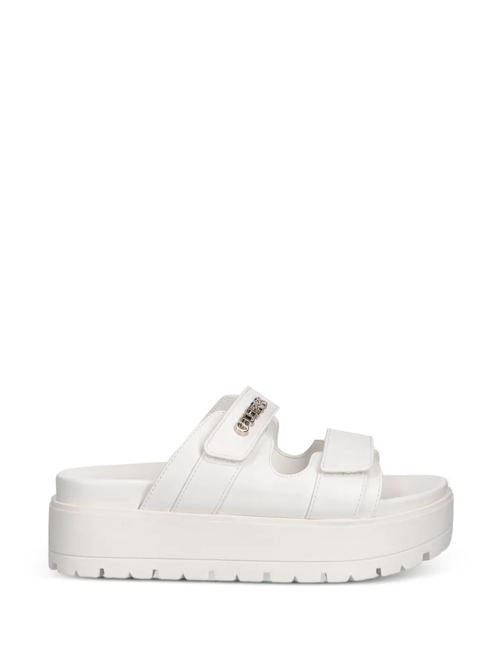 GUESS USA logo-plaque touch-strap slides - Weiß