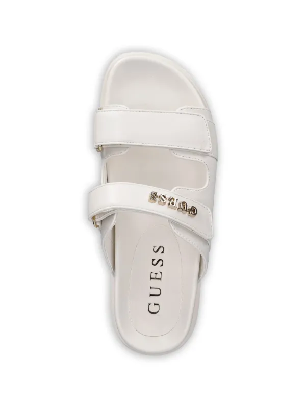GUESS USA Faxon Logo Sandals | White | FARFETCH JO