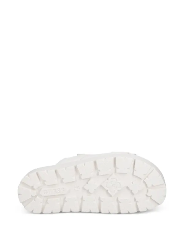GUESS USA Faxon Logo Sandals | White | FARFETCH JO