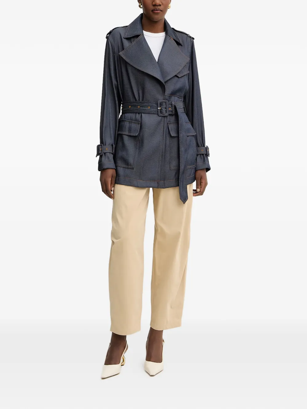 GUESS USA Denise broek verfraaid met knopen Beige