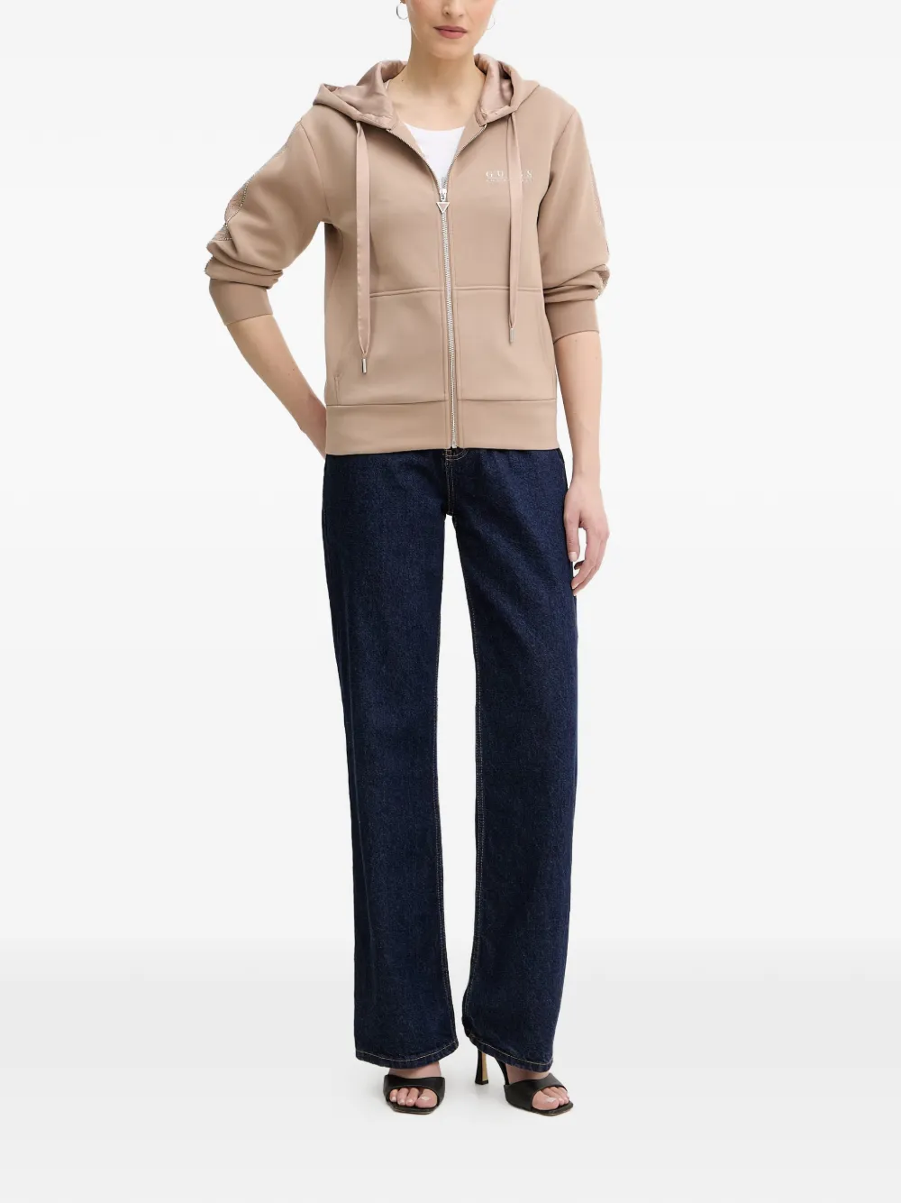 GUESS USA Hoodie met rits Beige