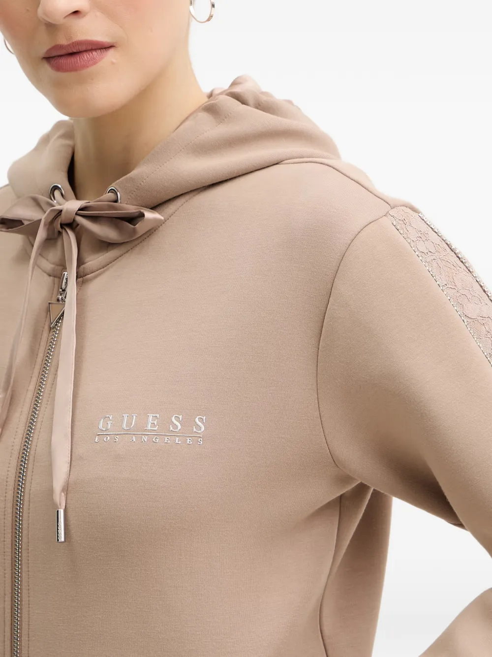 GUESS USA Hoodie met rits Beige