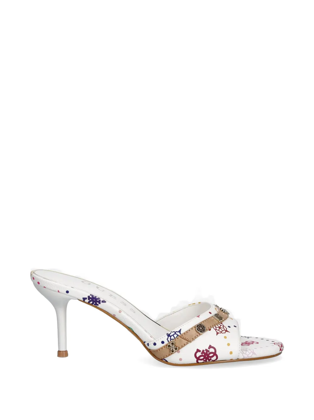 GUESS USA Iory logo-print heeled sandals - Weiß