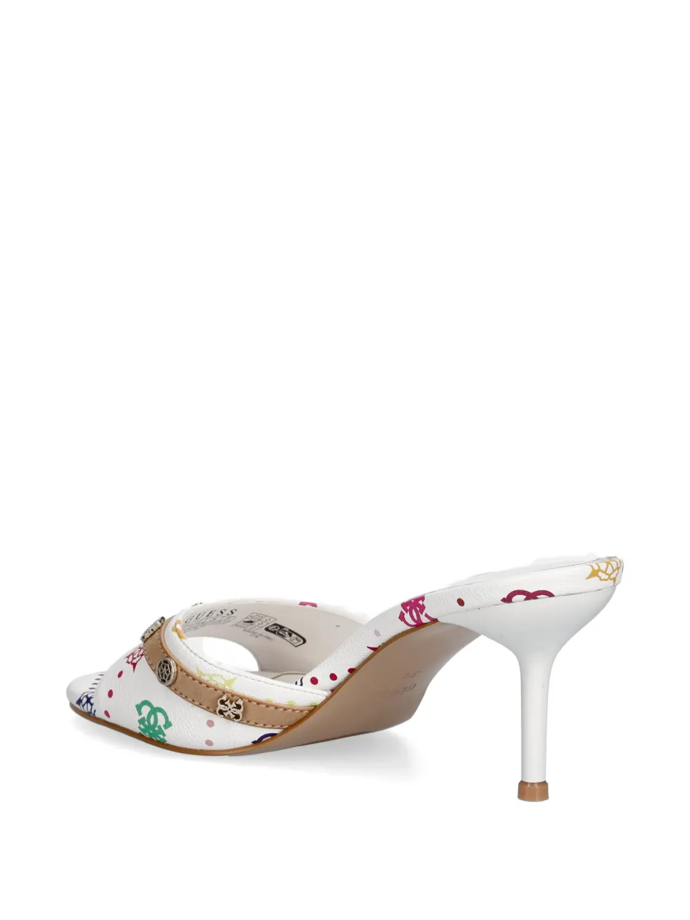 GUESS USA Iory logo-print heeled sandals Wit