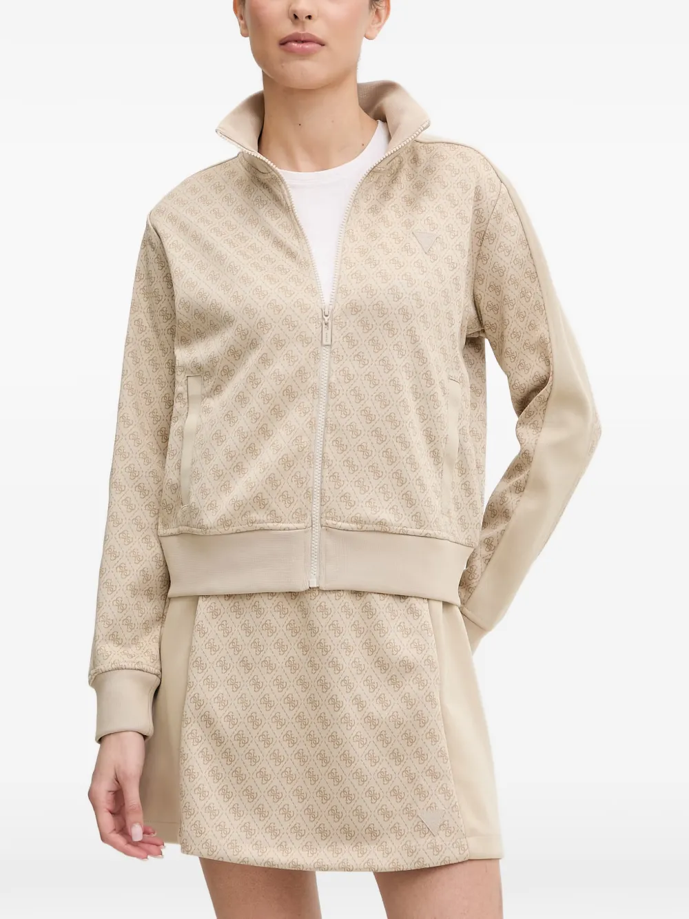 GUESS USA monogram zip-up sweatshirt - Toni neutri