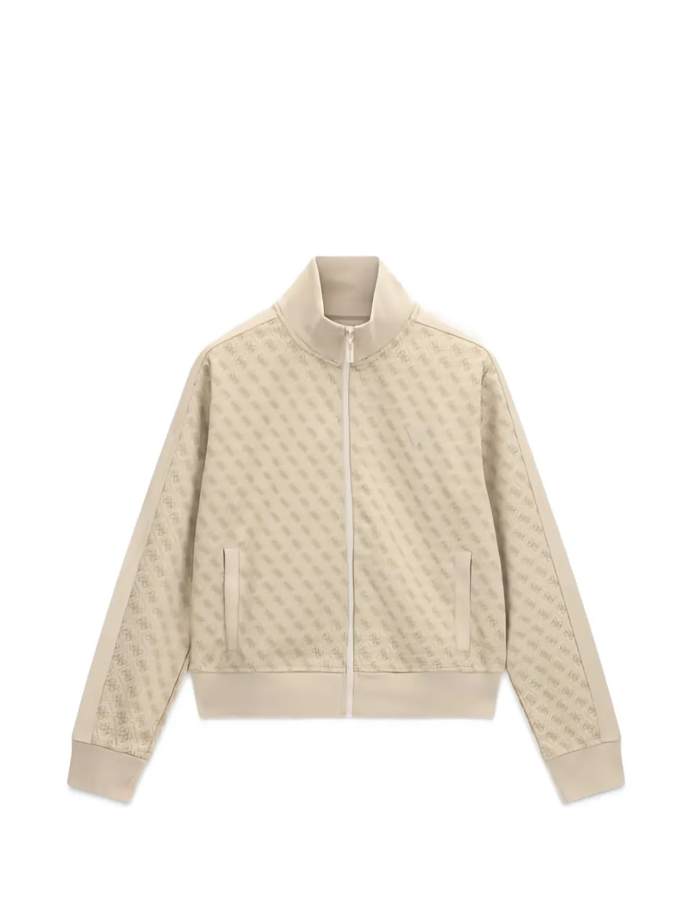 GUESS USA Sweater met monogram en rits Beige