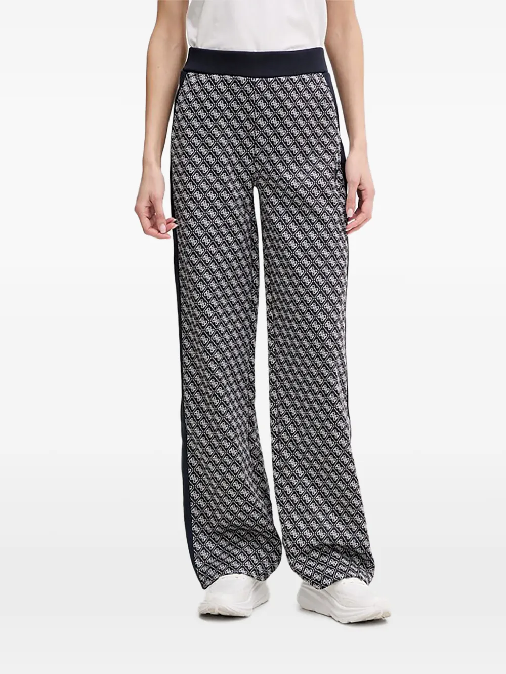 GUESS USA print side stripe trousers - Blu