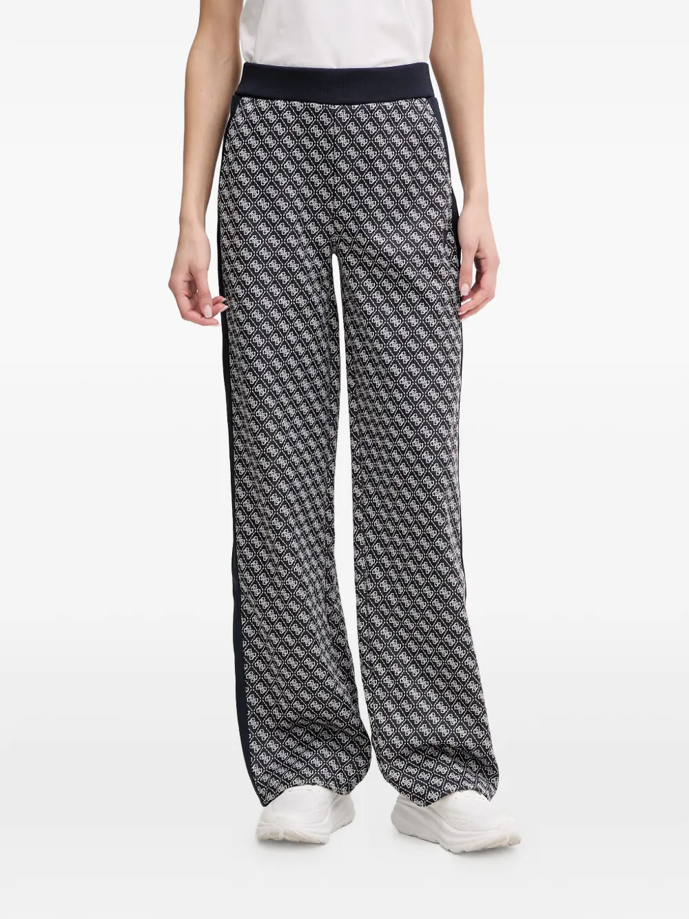 GUESS USA print side stripe trousers - Blu
