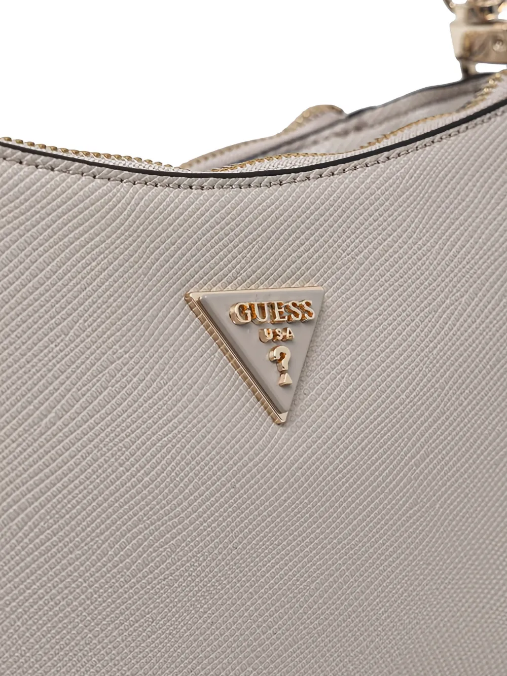 GUESS USA Schoudertas met logo-plakkaat en textuur Grijs