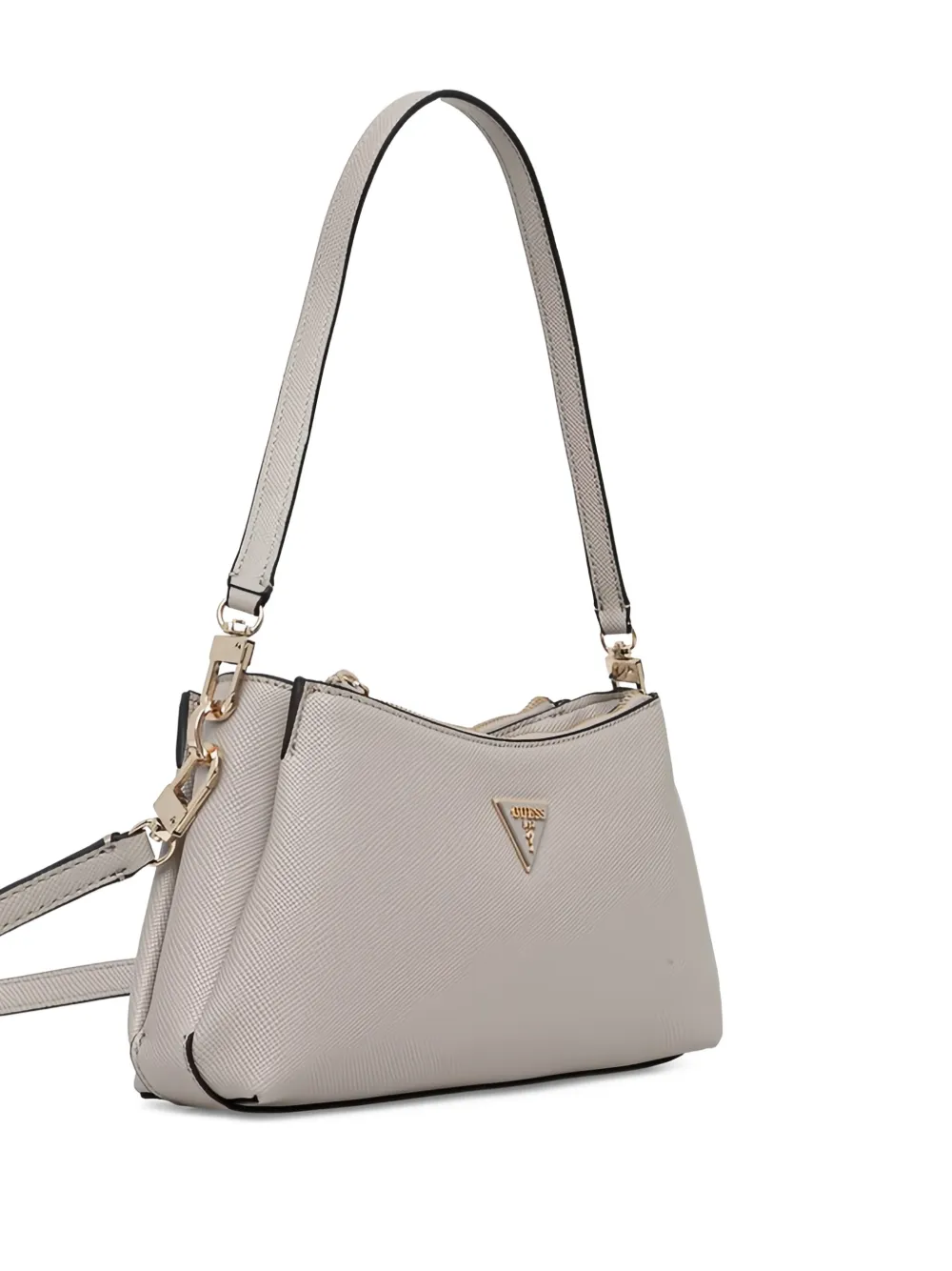 GUESS USA Schoudertas met logo-plakkaat en textuur Grijs