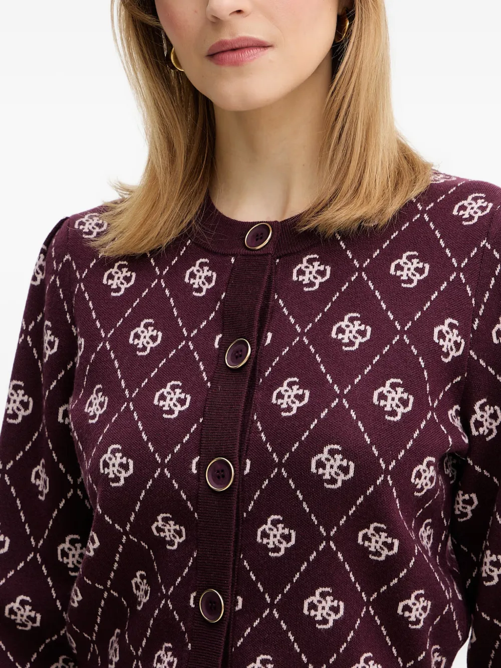 GUESS USA Vest met monogram-patroon en logo-print Paars