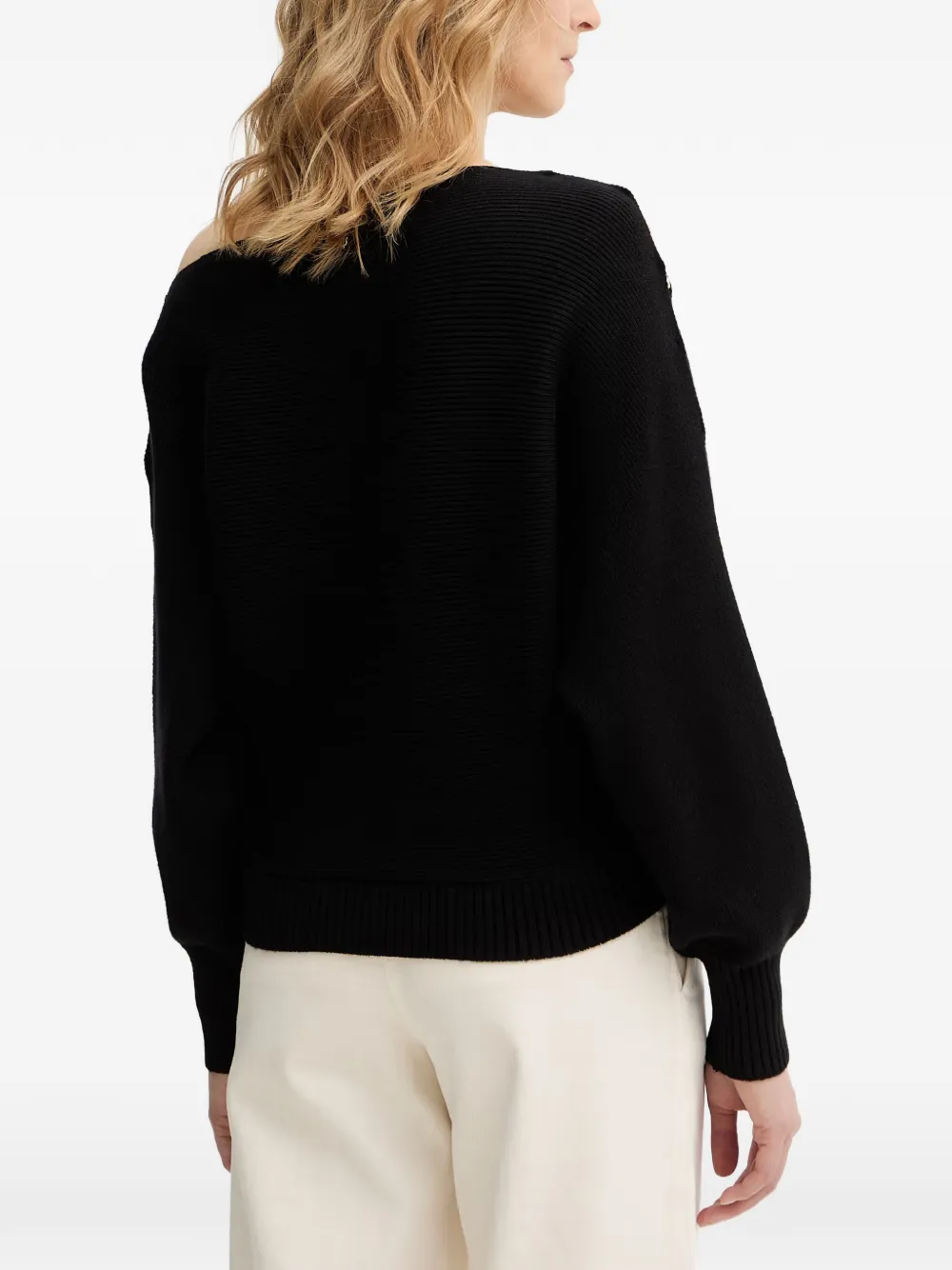 GUESS USA Off-shoulder trui met knoopdetail Zwart