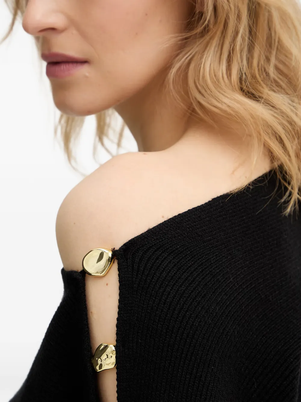 GUESS USA Off-shoulder trui met knoopdetail Zwart