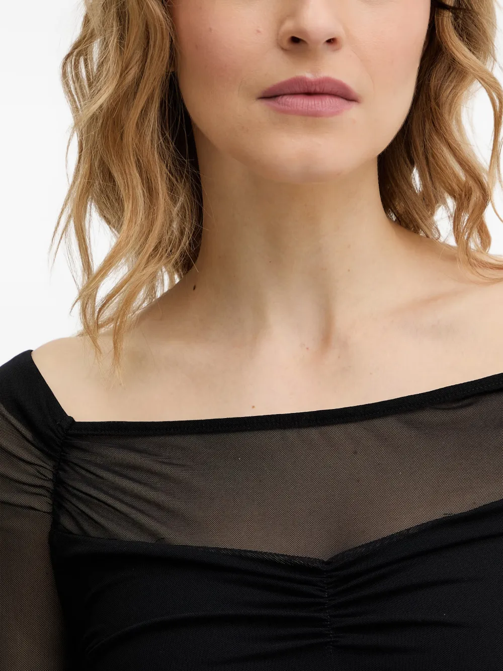 GUESS USA long-sleeve panelled mini dress Zwart