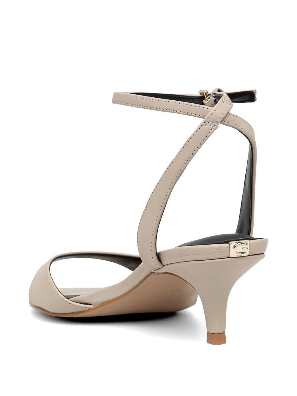 GUESS USA LERELA leren sandalen met hak Beige