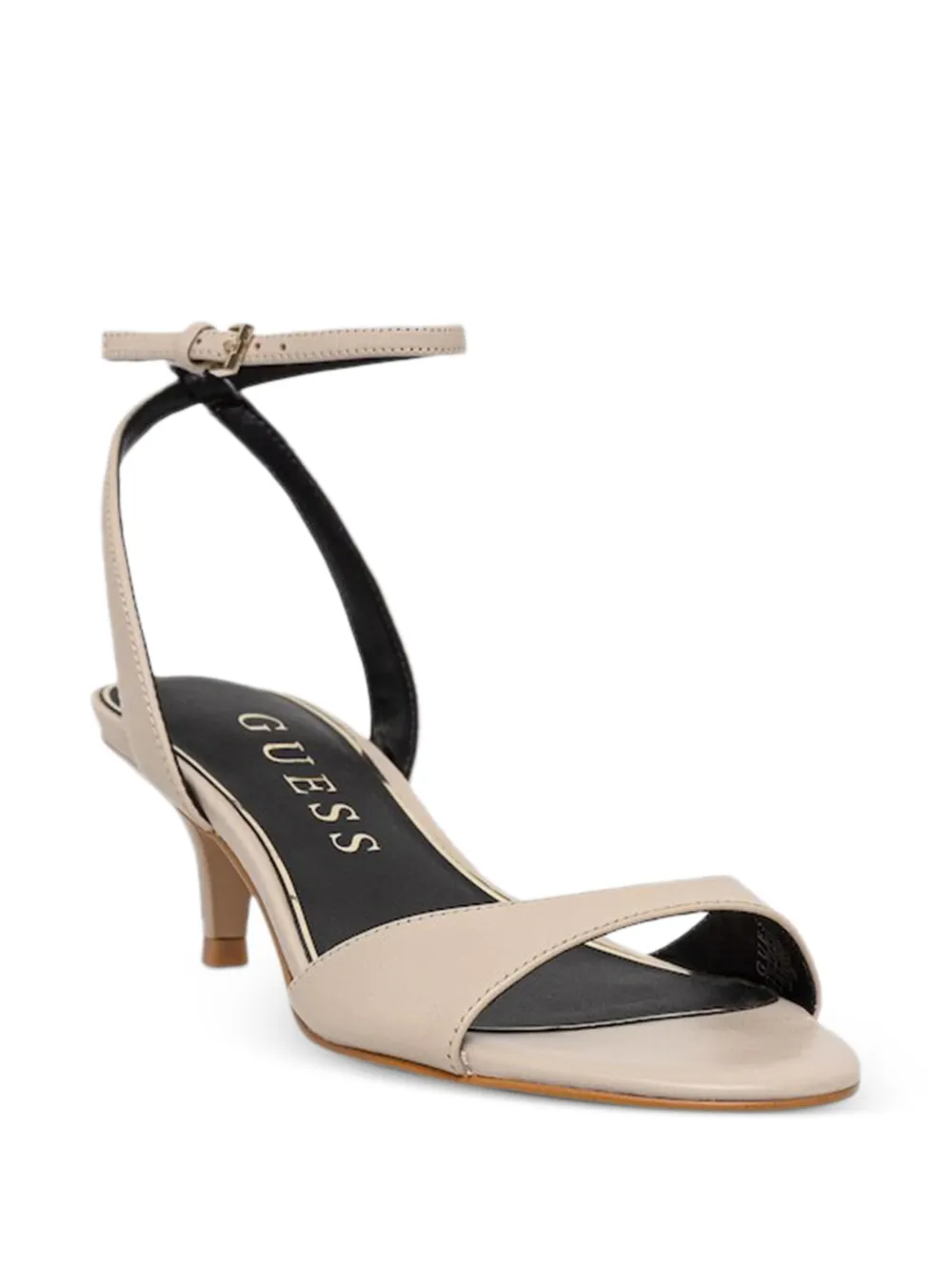 GUESS USA LERELA leren sandalen met hak Beige