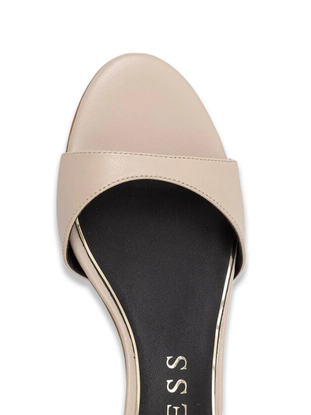 GUESS USA LERELA leren sandalen met hak Beige