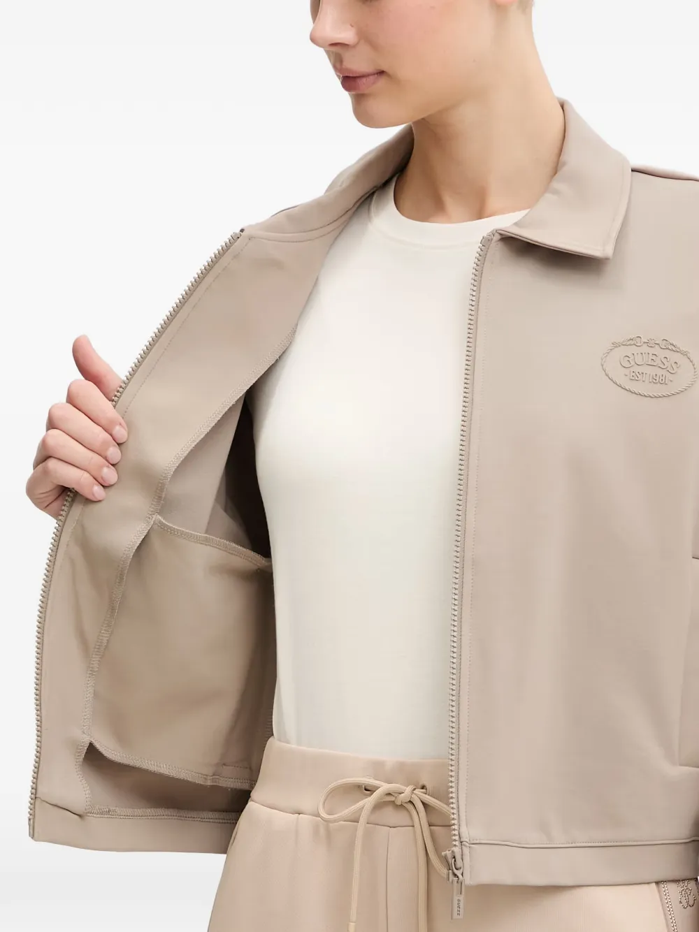 GUESS USA Cropped jack met rits Beige