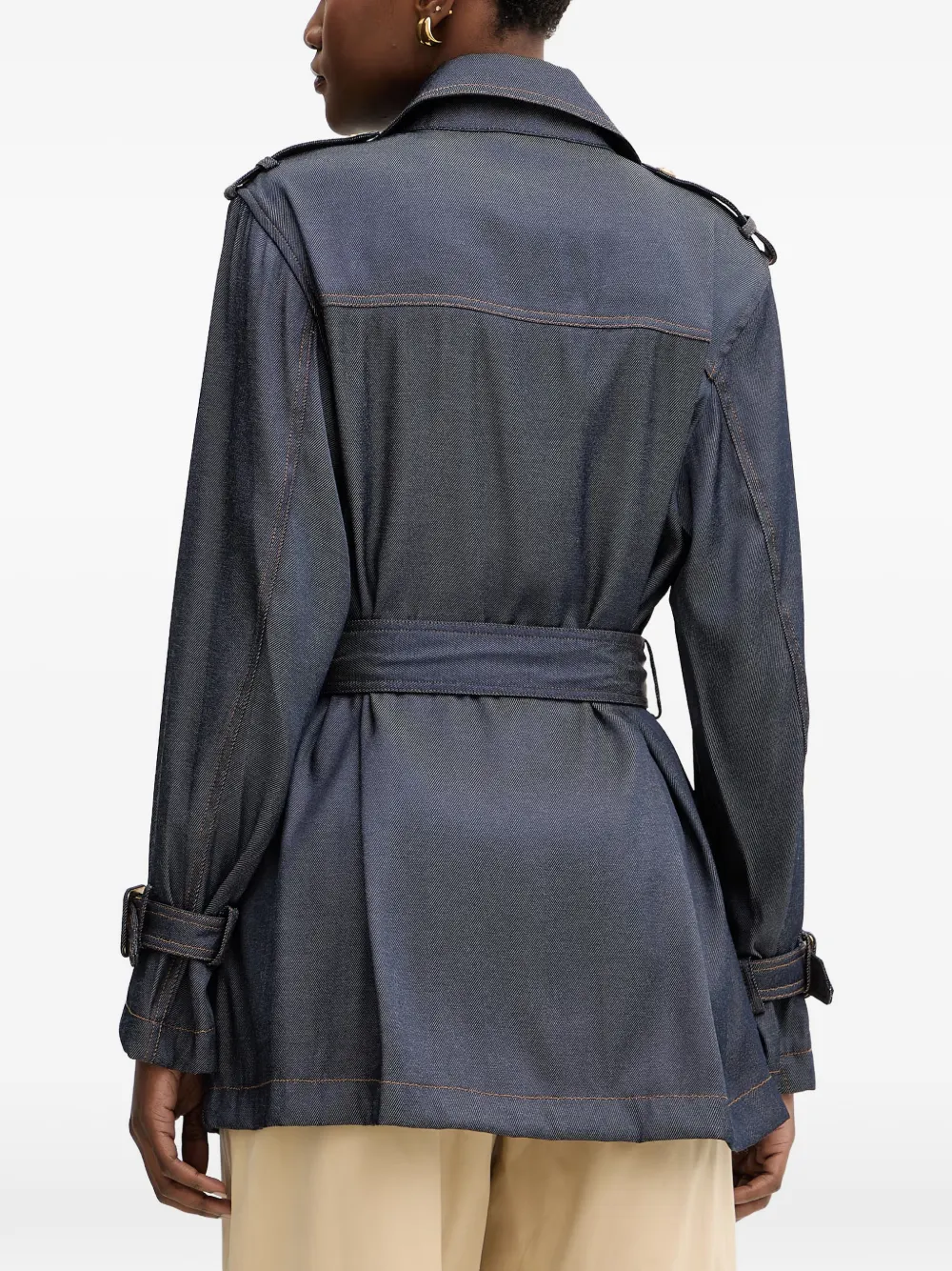 GUESS USA Denim trenchcoat met ceintuur Blauw