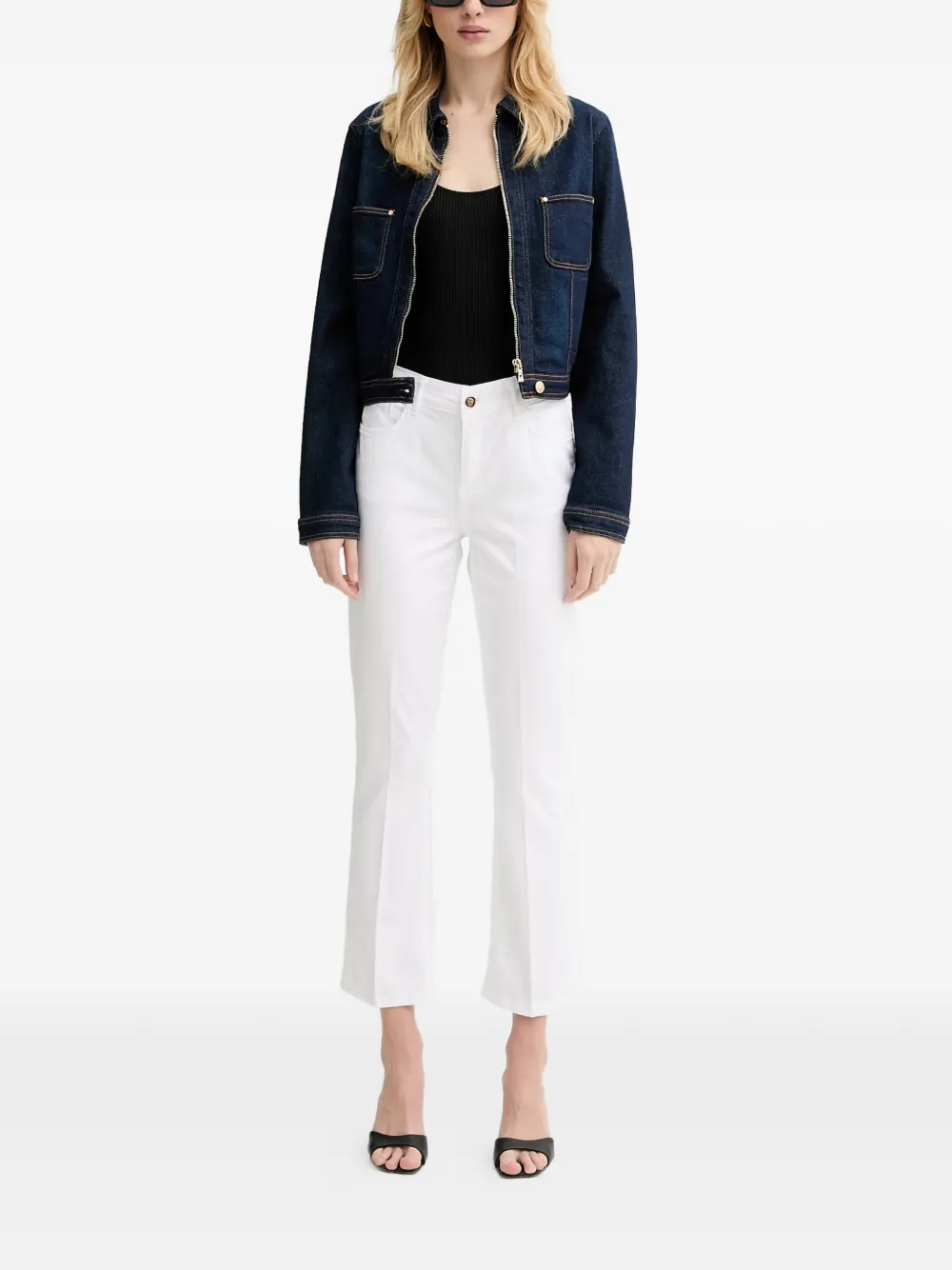 GUESS USA cropped denim jacket Blauw