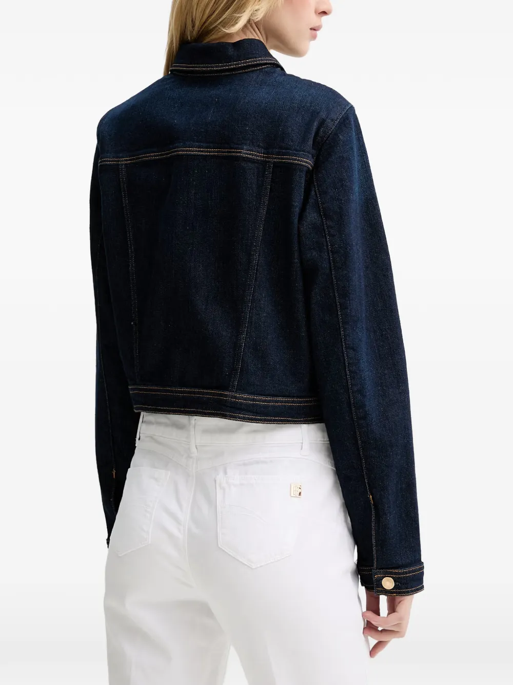 GUESS USA cropped denim jacket Blauw