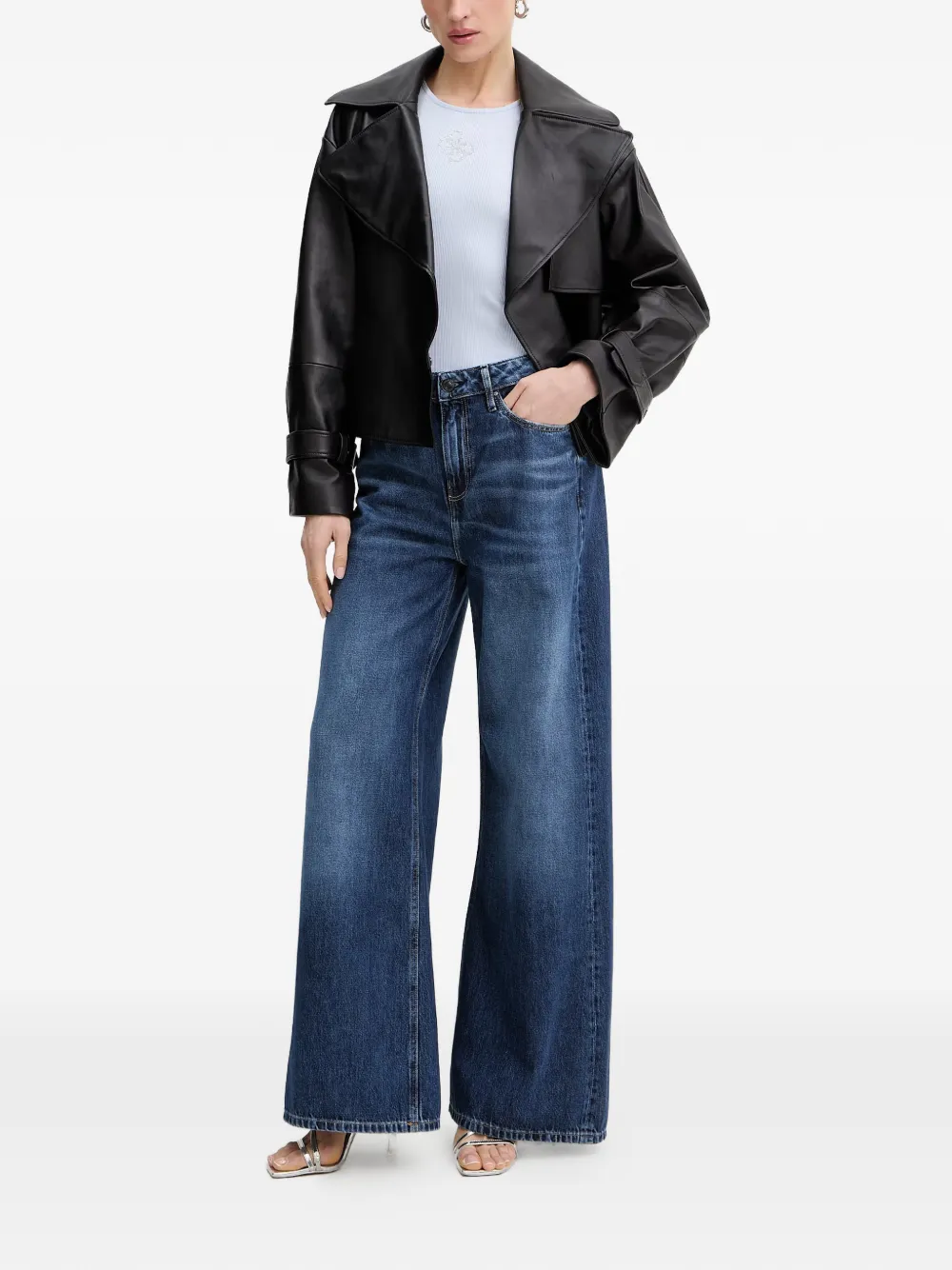GUESS USA Bellagio jeans met wijde pijpen Blauw