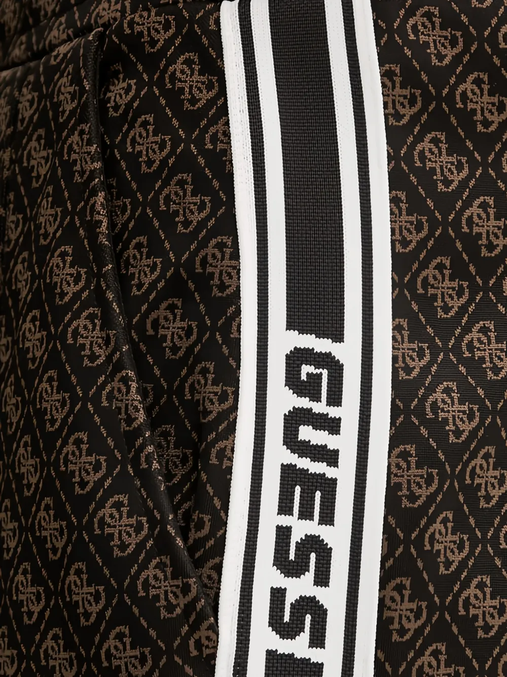 GUESS USA Broek met monogram-streep Bruin