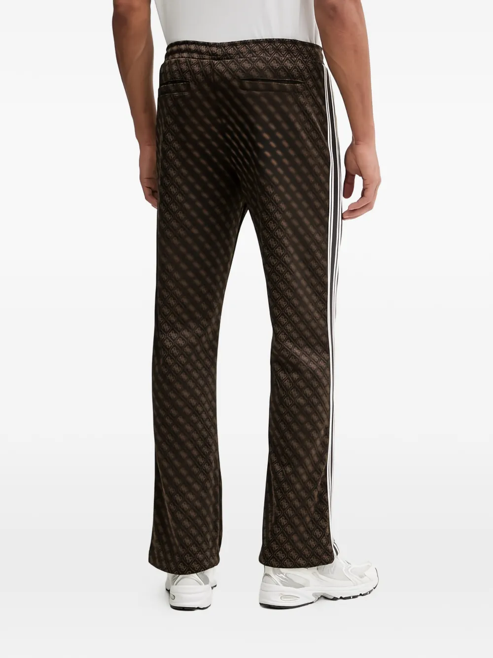 GUESS USA Broek met monogram-streep Bruin