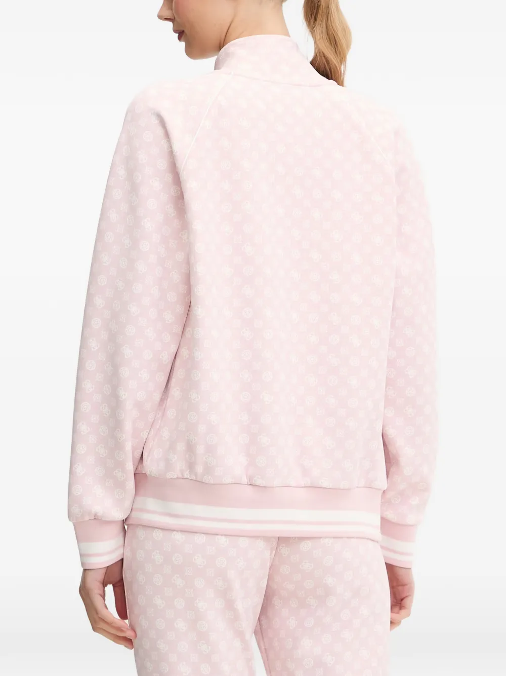GUESS USA Aggie sweater met monogramprint en rits Roze