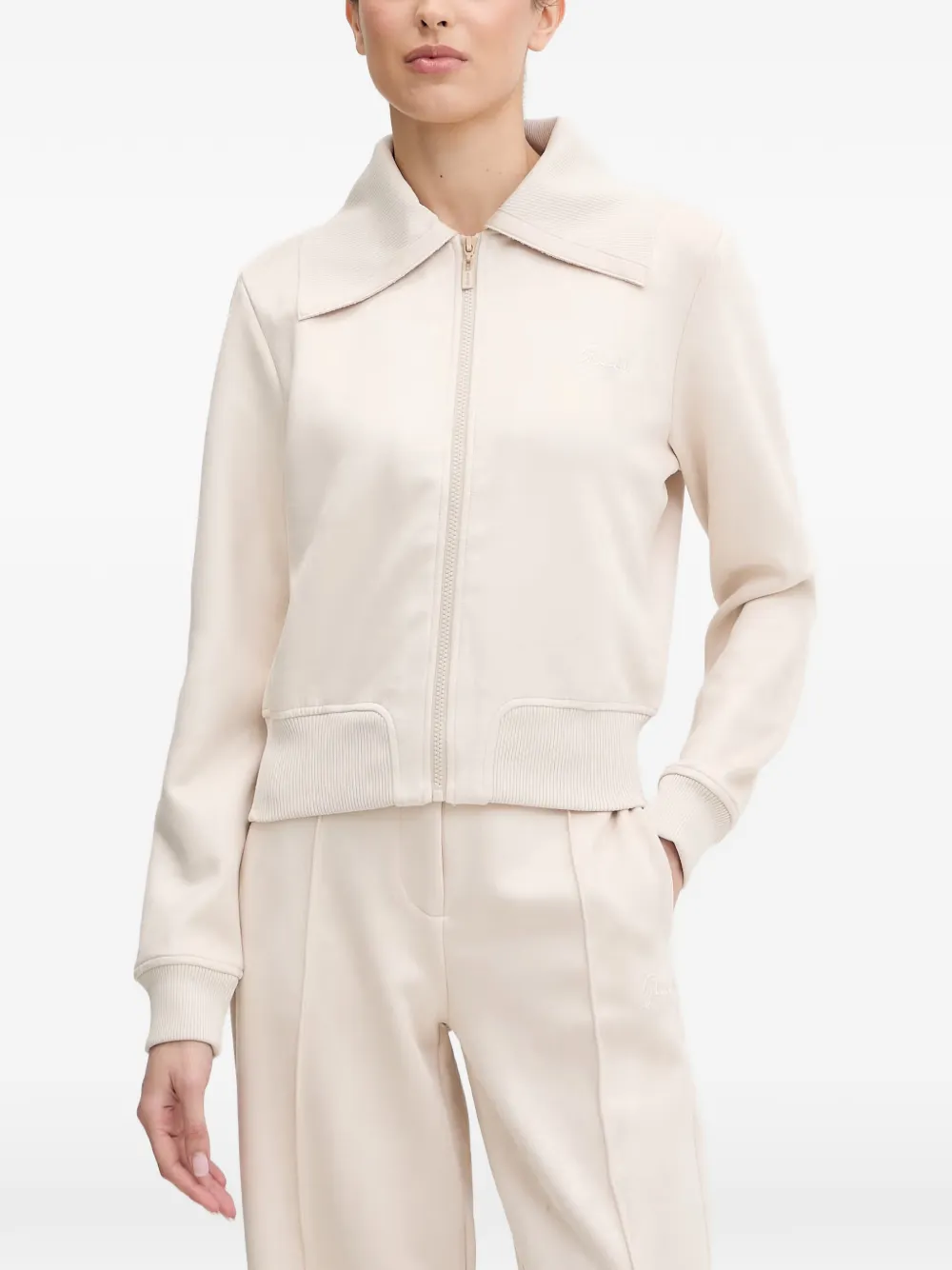 GUESS USA ribbed collar zip jacket - Toni neutri