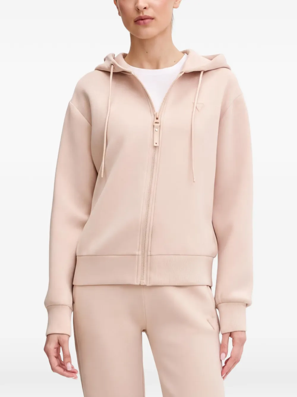 GUESS USA logo zip-up hoodie - Toni neutri