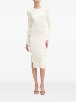 GUESS USA long-sleeve Ribbed Maxi Dress | White | FARFETCH