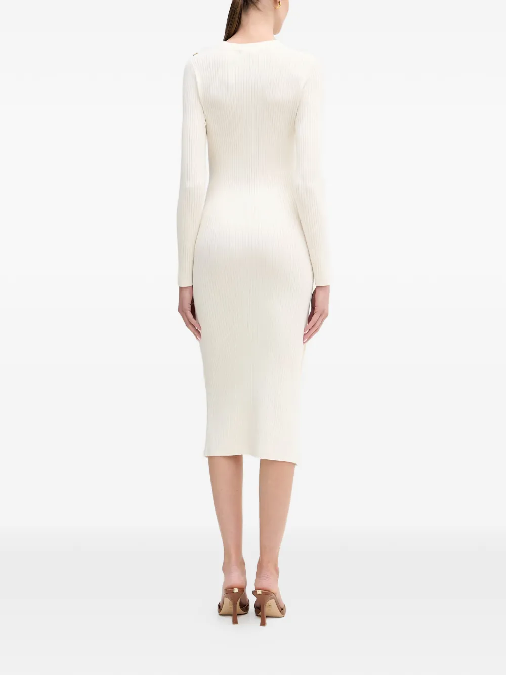 GUESS USA Ribgebreide midi-jurk Beige