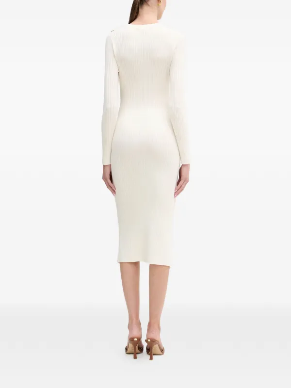guess white knit dress Guess Rib Knit Sweater Mini Dress White