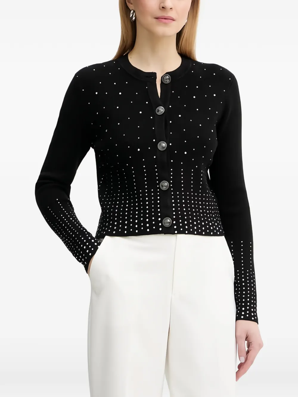 GUESS USA crystal-embellished cardigan - Black
