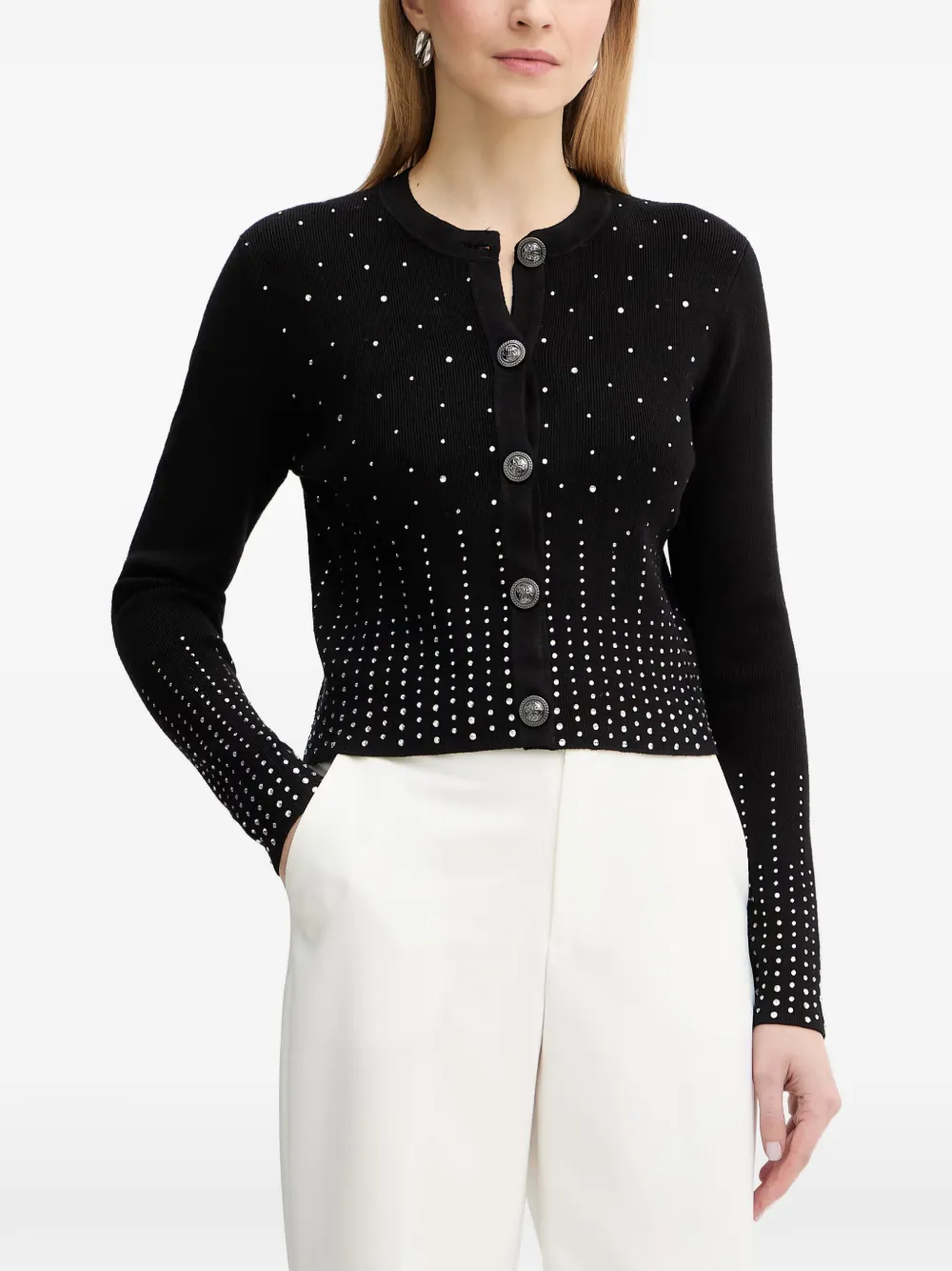 GUESS USA crystal-embellished cardigan - Nero