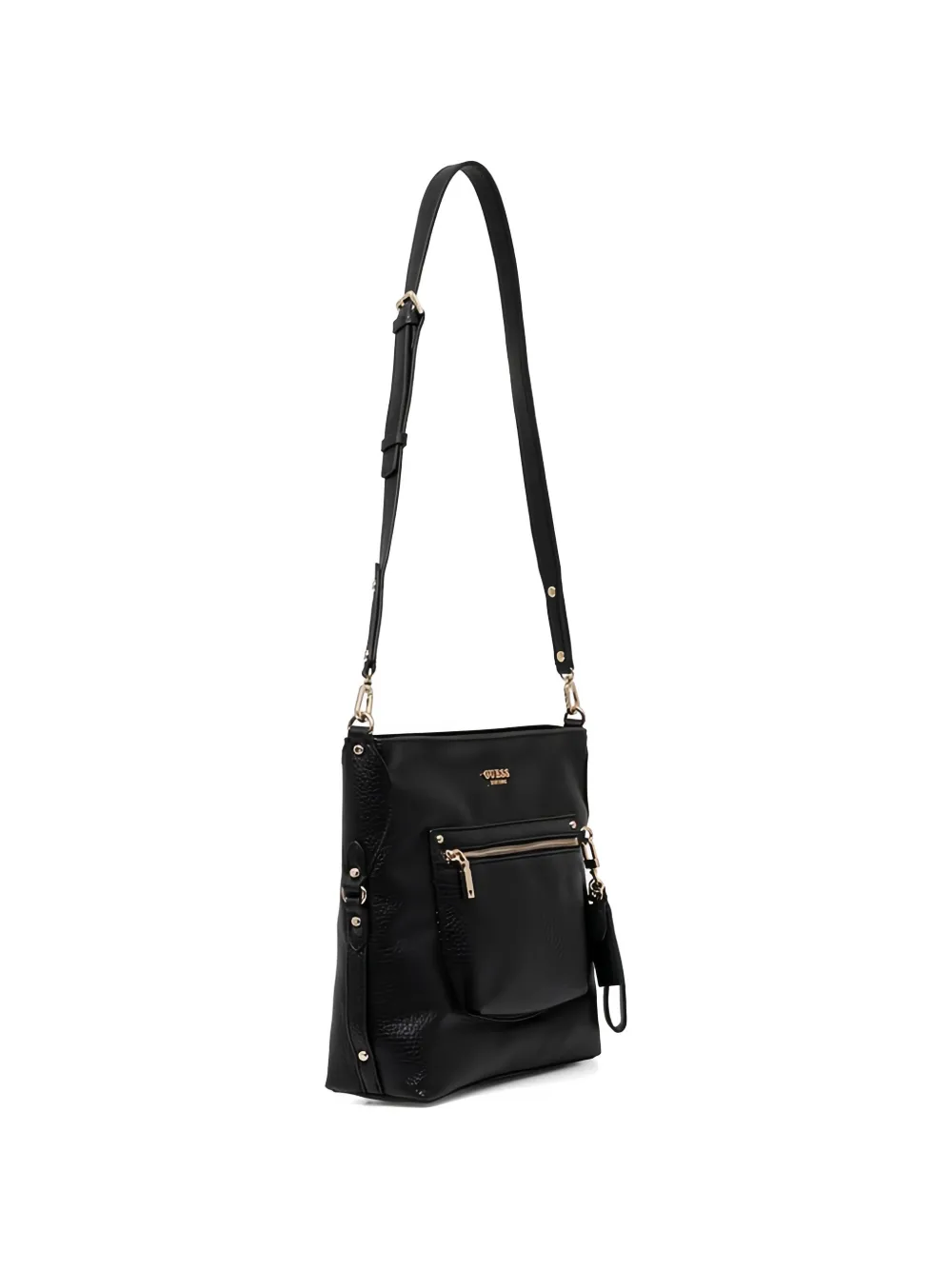 GUESS USA Shopper met ritszak en bewerkt effect Zwart