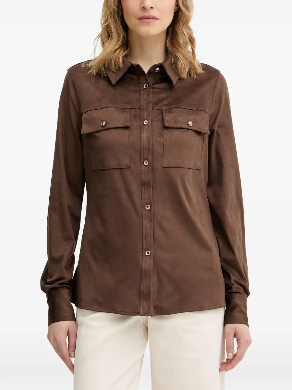 GUESS USA flap pocket shirt - Marrone