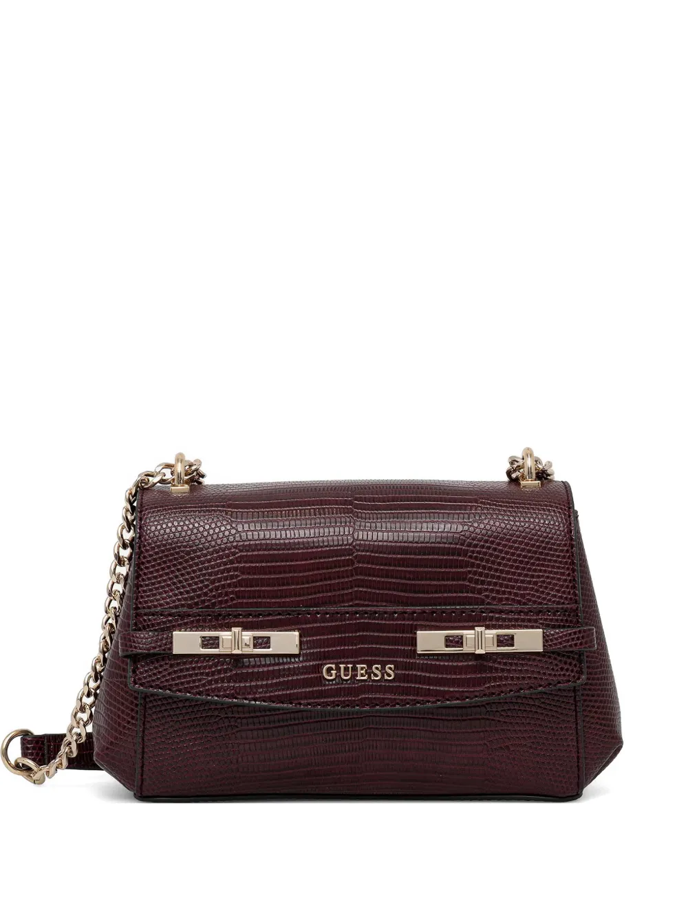 GUESS USA Melinda mini lizard-effect crossbody bag - Rosso
