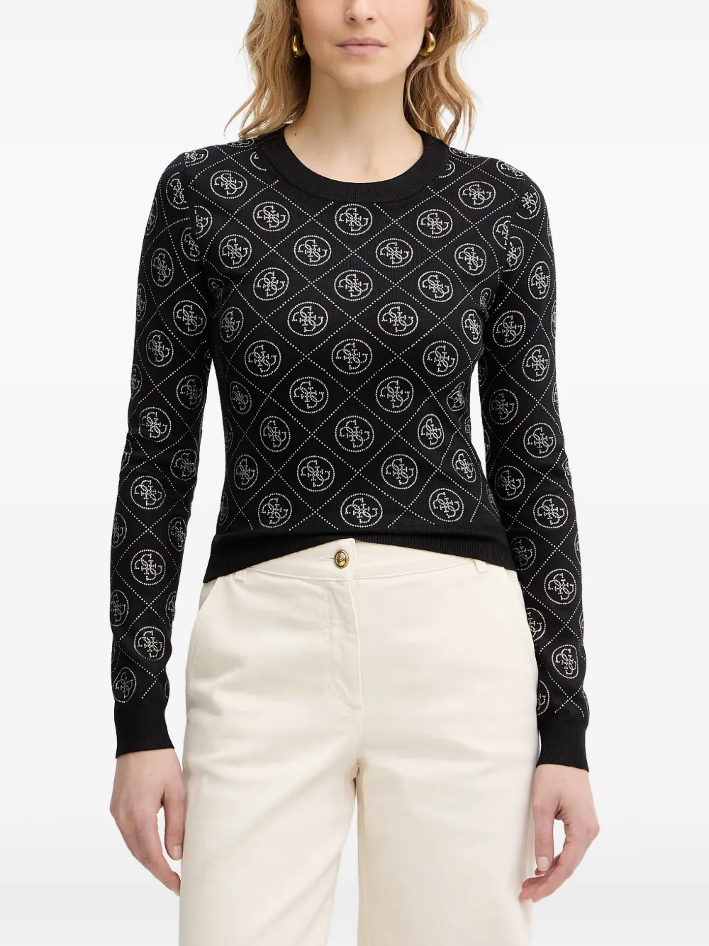 GUESS USA Pullover mit Rundhalsausschnitt - Schwarz