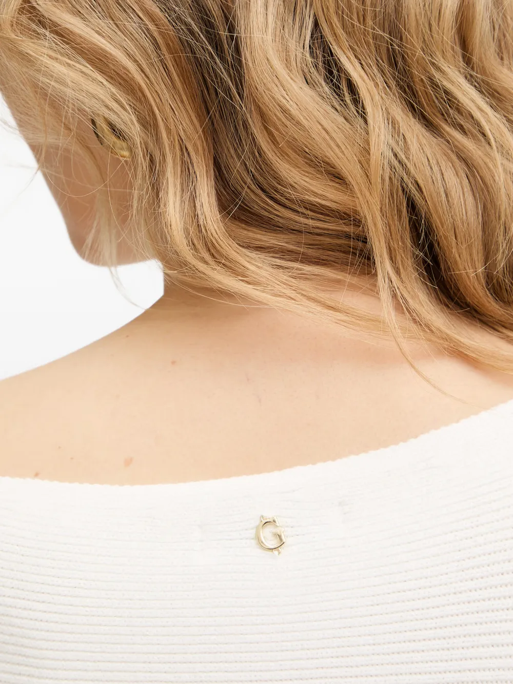 GUESS USA Geribbelde trui verfraaid met knopen Beige