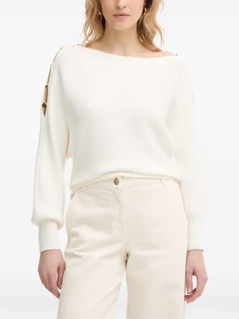 GUESS USA — button-embellished ribbed sweater