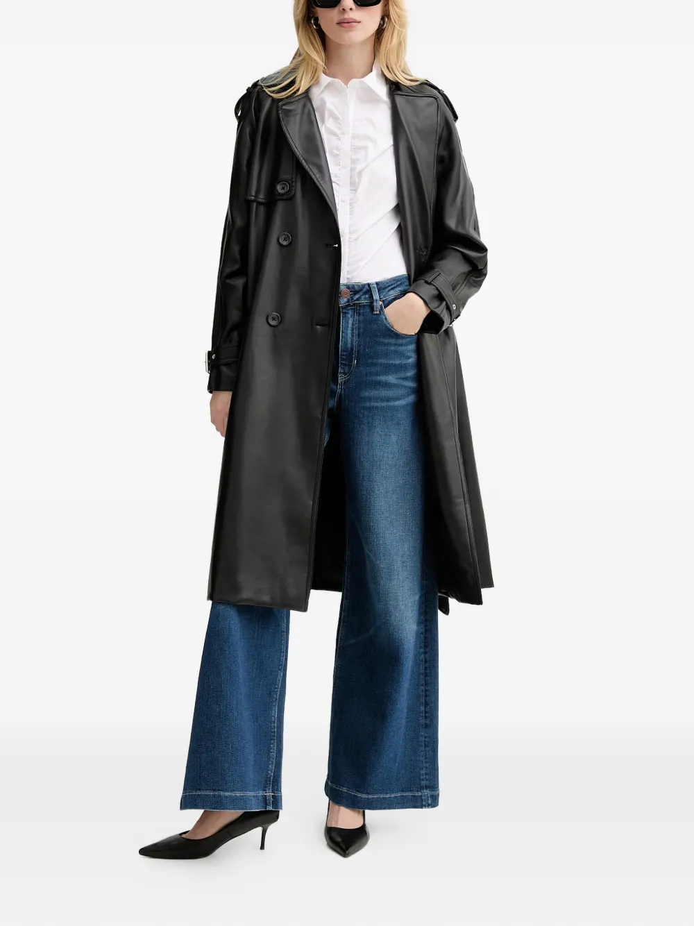 GUESS USA Bellagio broek met wijde pijpen Blauw